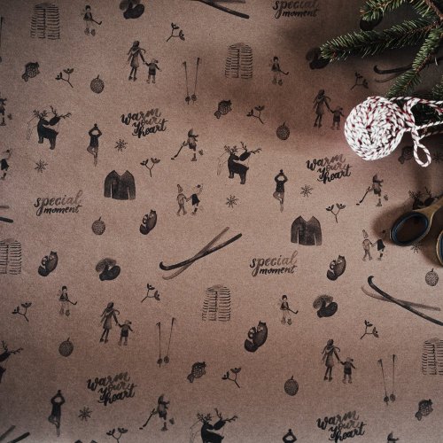 Přírodní vánoční balicí papír hnědý - Velikost balících papírů: 68 x 98 cm