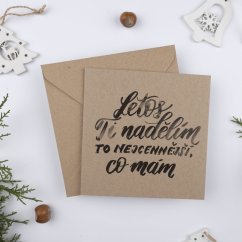 Be Nice ECO Christmas card - Letos ti nadělím to nejcennější co mám - svůj čas