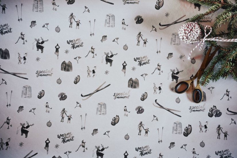 Be Nice ECO Natural Christmas wrapping paper light