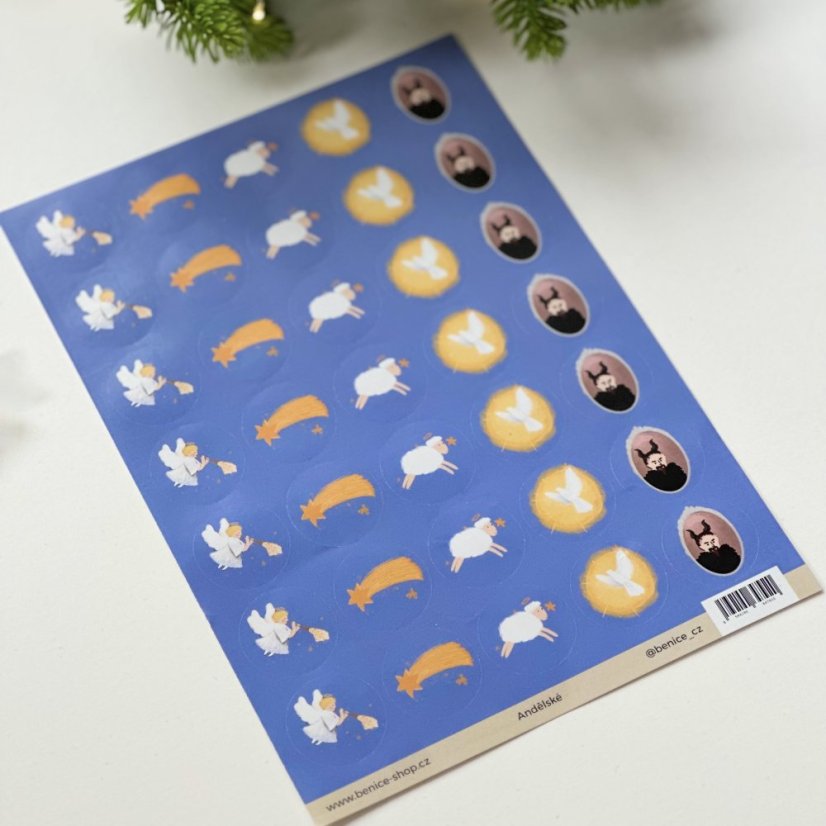 Be Nice ECO Christmas stickers - Angelic 32 pcs