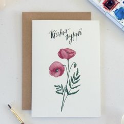 Be Nice birthday card Poppies
