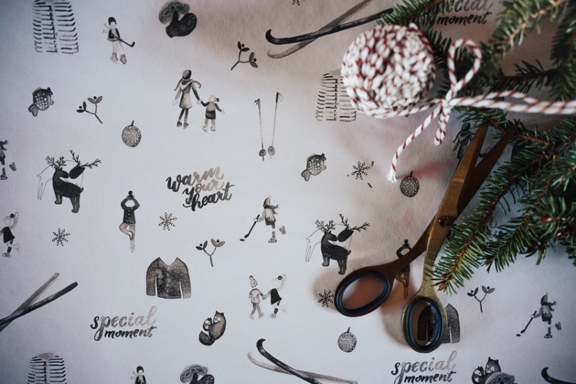 Be Nice ECO Natural Christmas wrapping paper light