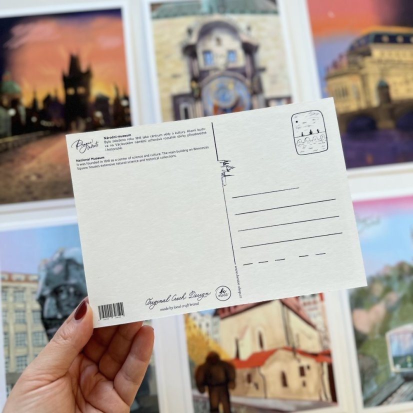 Be Nice ECO postcard ohled Prague Secrets National muzeum