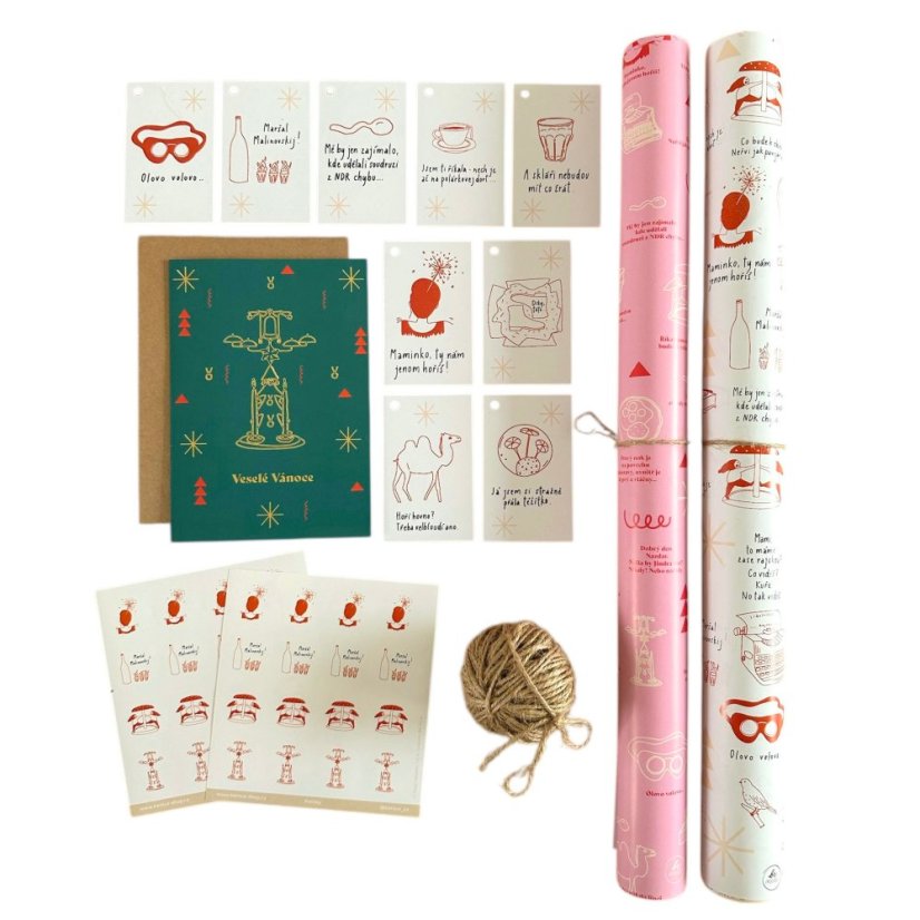 Be Nice ECO Christmas wrapping set Pelíšky - Limited edition