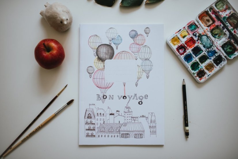 Be Nice School Ecological Notebook - A4 Lined, No. 424 - Design of notebook: Bon voyage