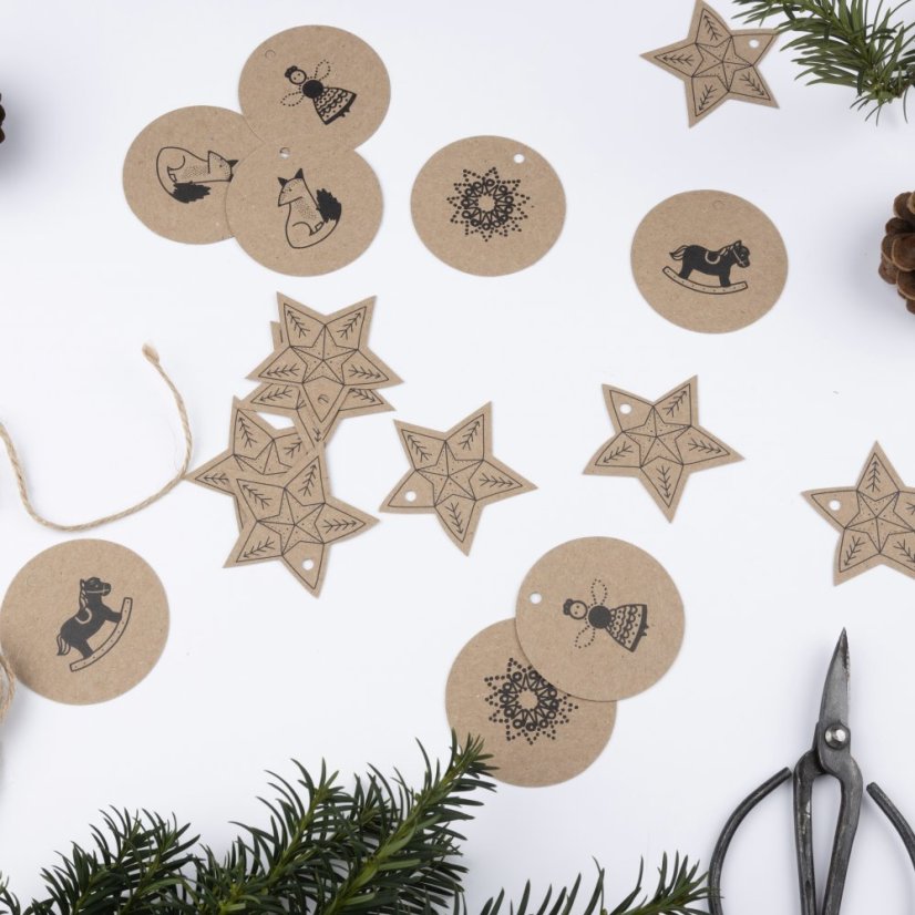 Be Nice EKO vánoční papírové ozdoby s motivy - hnědé