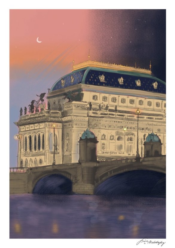 Be Nice ECO poster Prague secrets National theatre A4 a A5