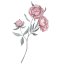 Be Nice Iron-On Patch for Textile – Peony