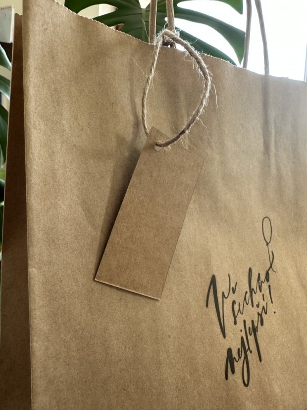 Be Nice přírodní dárková taška - Všechno nejlepší - Velikost tašek: Velká: 32x41 (š x v)