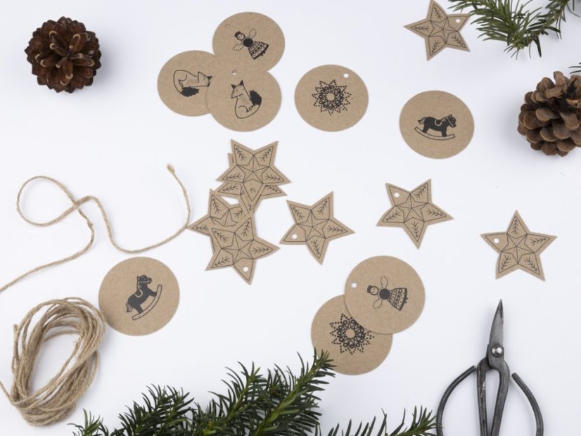 Be Nice EKO vánoční papírové ozdoby s motivy - hnědé