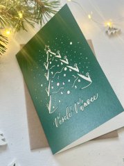 Be Nice ECO Christmas card with a tree - green