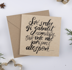 Be Nice ECO Christmas card for money -  Své srdce ti zabalit nemůžu