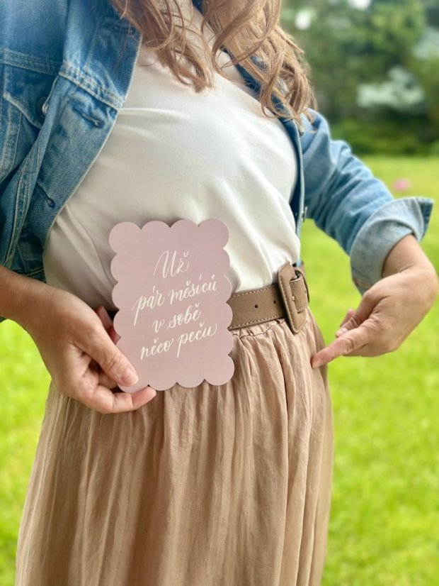 Milníkové kartičky pro těhotné a pro miminka - sada růžová