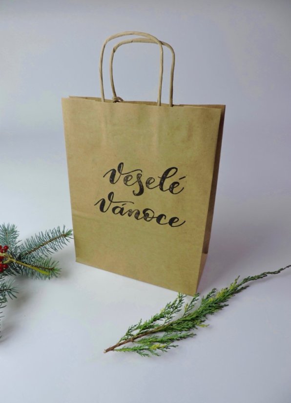Be Nice Dárková taška s jmenovkou - Veselé Vánoce - Velikost tašek: Velká: 32x41 (š x v)