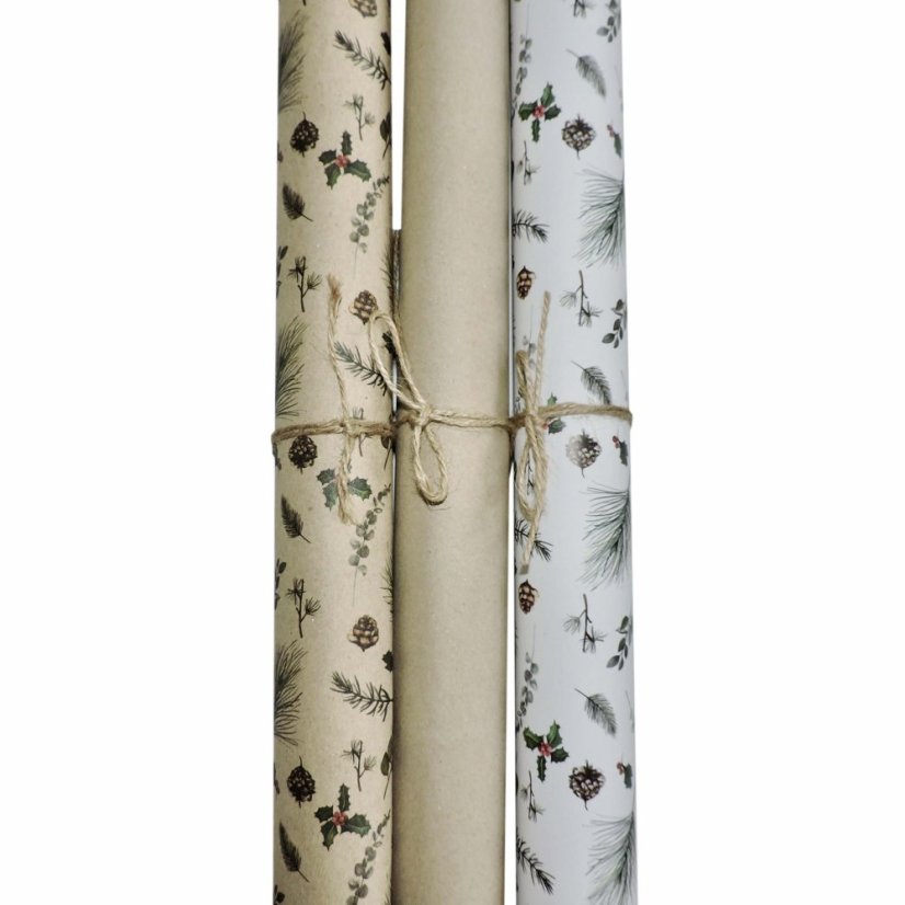 Be Nice ECO Set of Christmas wrapping paper - Pine 15 pcs