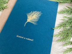 Be Nice ECO Christmas card Pine petrol blue