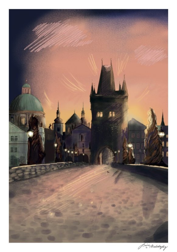 Be Nice ECO poster Prague secrets Charles Bridge A4 a A5