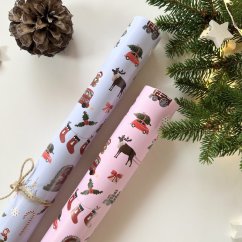 Be Nice ECO Christmas wrapping paper English Fairytale (pink and blue) - set of 10 pcs