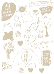 Be Nice samolepky - Couple goals beige