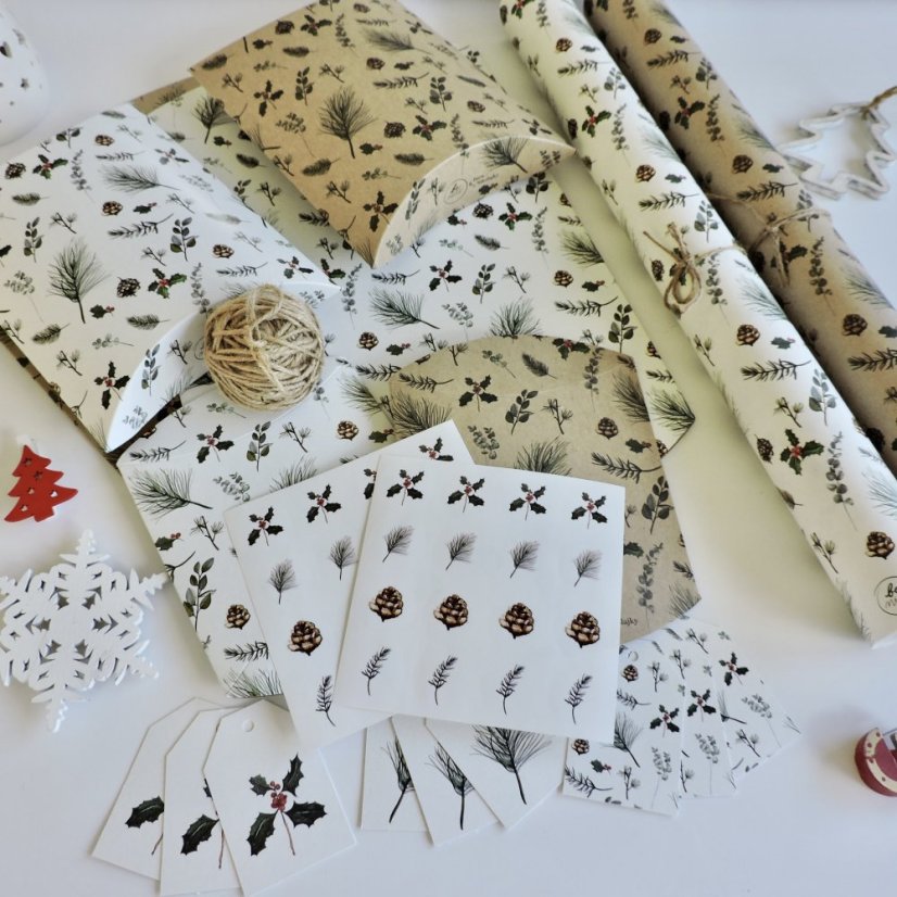 Be Nice ECO Pine Christmas wrapping set