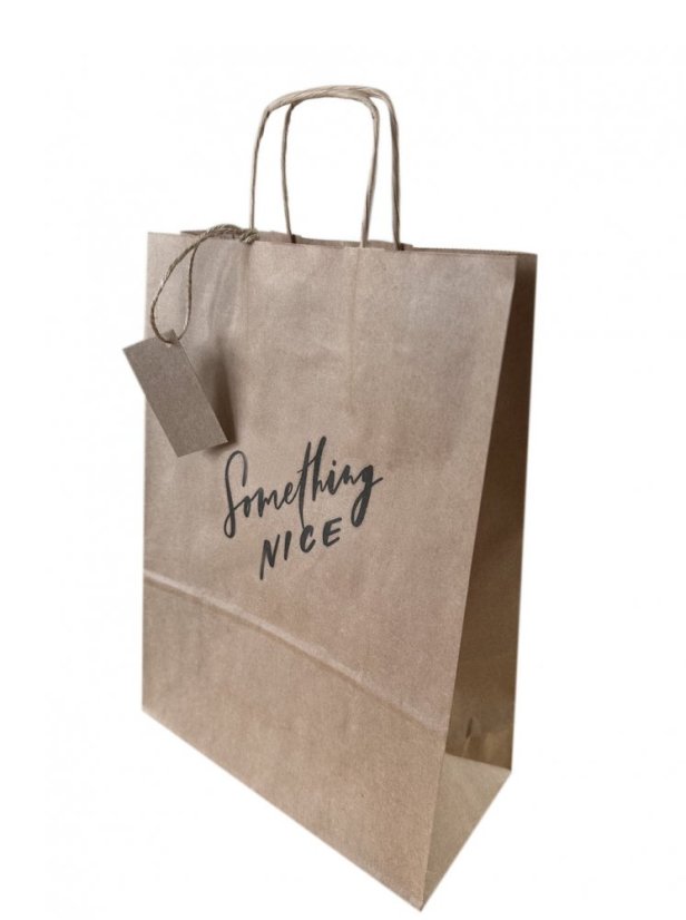 Be Nice natural gift bag - Something nice - Size: Large: 32x41 (w x l)