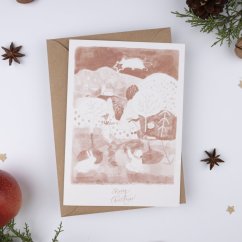 Be Nice Christmas card - Merry Christmas pink