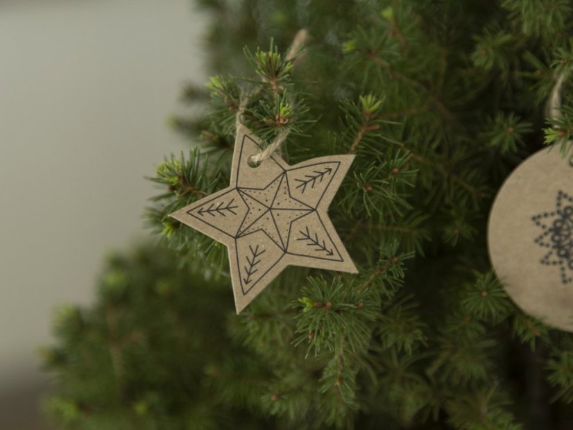 Be Nice EKO vánoční papírové ozdoby s motivy - hnědé