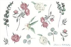Be Nice Planner Stickers – Watercolor Peonies & Eucalyptus