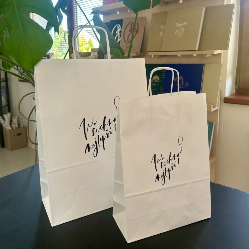 Be Nice white gift bag - Happy Birthday - Size: Small: 24x33 (w x l )