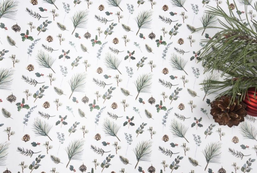 Be Nice ECO Christmas wrapping paper - Pine light - Size: 68 x 47 cm