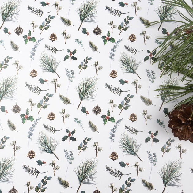 Be Nice ECO Christmas wrapping paper - Pine light - Size: 68 x 47 cm