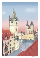 Be Nice ECO poster Prague secrets Old Town Square A4 and A5