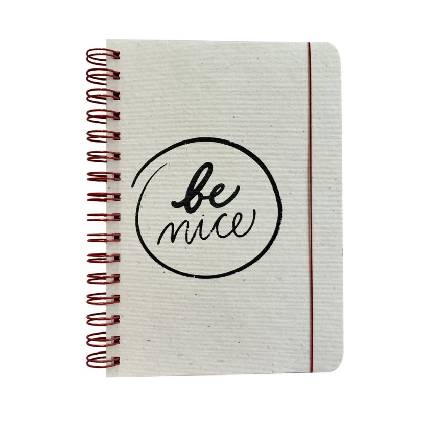 Be Nice Paper Notebook Straw Lined Side Binding A5