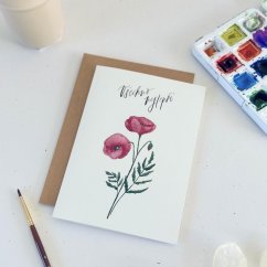 Be Nice birthday card Poppies