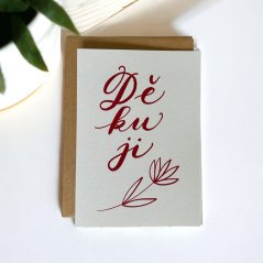 Be Nice card Thank you red