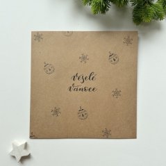 Recycled brown envelope - 15 x 15 cm - Christmas