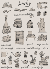Samolepky - Knihy a pokojovky