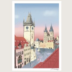 Be Nice ECO poster Prague secrets Old Town Square A4 and A5