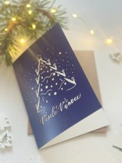Be Nice ECO Christmas card with a tree - blue