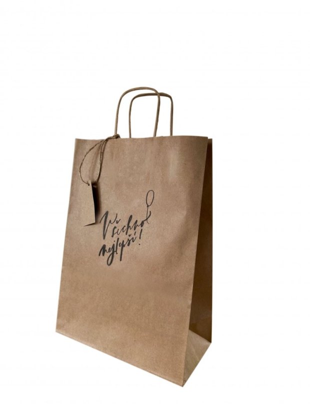 Be Nice natural Gift bag - Happy Birthday - Size: Large: 32x41 (w x l)