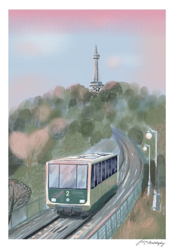 Be Nice ECO poster Prague secrets Petřín Lookout Tower A4 a A5