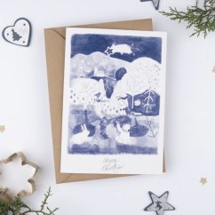 Be Nice ECO Christmas card - Merry Christmas blue