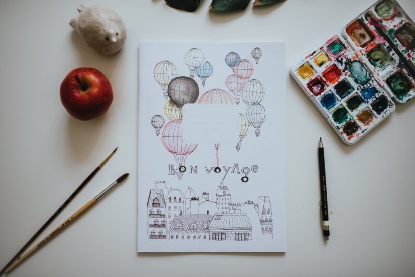 Be Nice School Ecological Notebook - A4 Lined, No. 424 - Design of notebook: Bon voyage