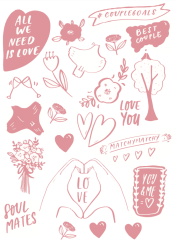 Be Nice samolepky - Couple goals růžová