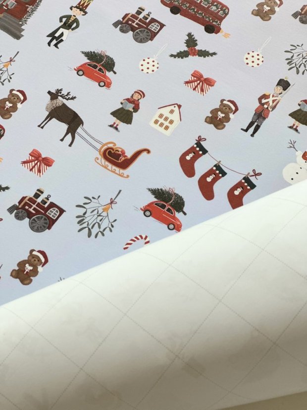 Be Nice EKO vánoční balicí papír Anglická pohádka modrý 5 ks