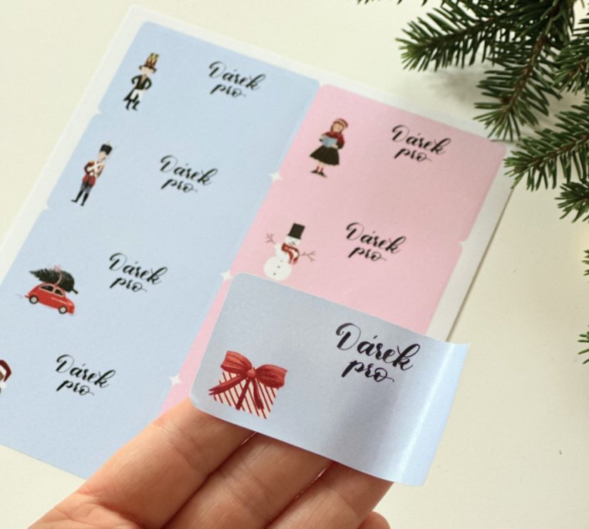 Be Nice ECO Christmas self-adhesive Gift Tags – English fairytale 2 pcs