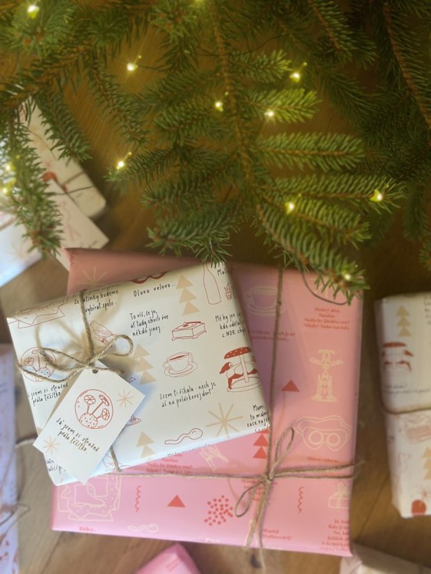 Be Nice ECO Christmas wrapping set Pelíšky - Limited edition