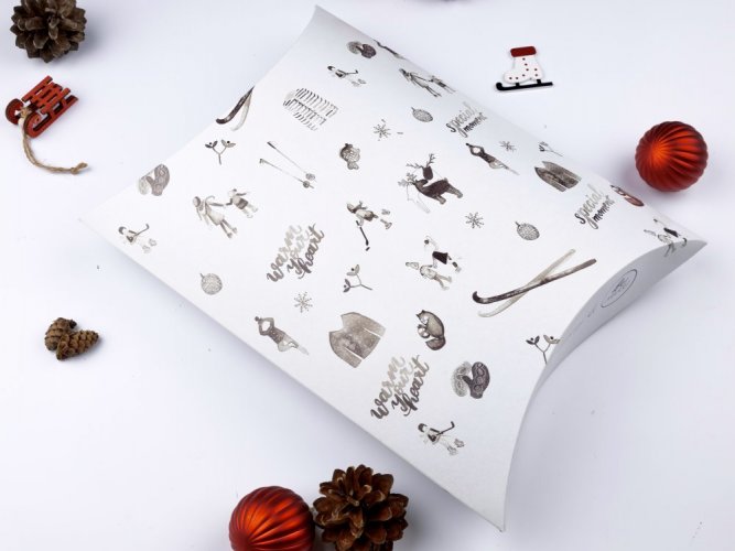 Be Nice Přírodní vánoční krabičky na balení - světlé - Velikost klip klop krabiček: Střední krabička 21x16x4,5 cm
