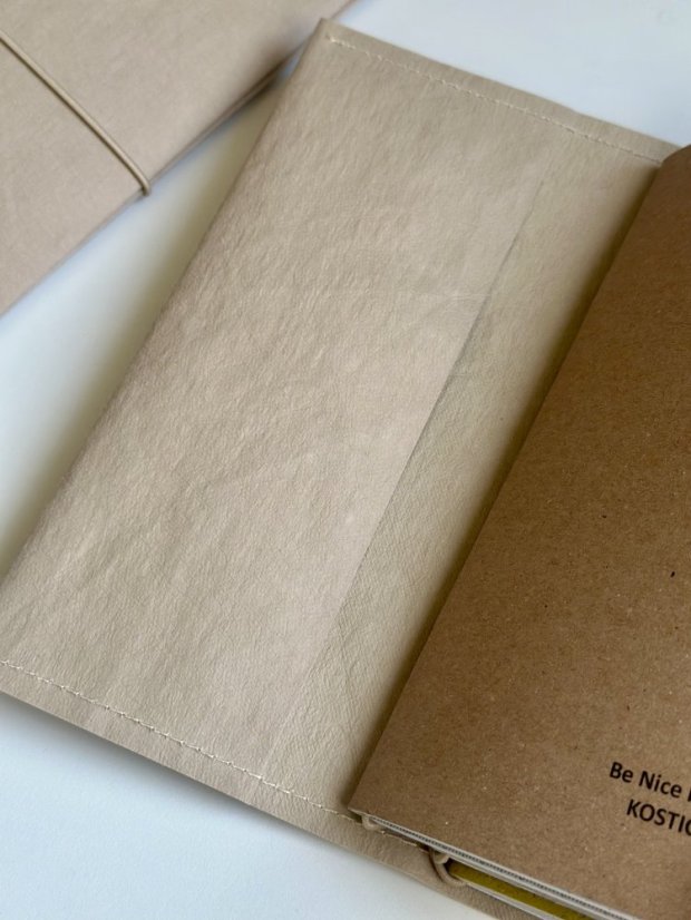 Be Nice diář na míru - wash paper pouzdro na diář taupe - Be Nice wash paper pouzdro na diář: Be Nice wash paper pouzdro na diář