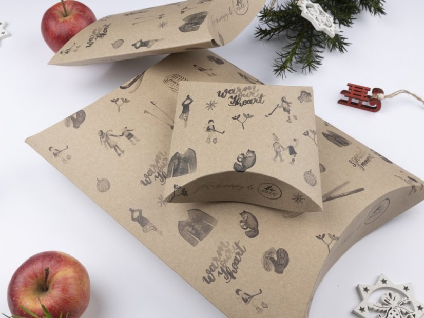 Be Nice ECO Natural Christmas gift boxes - brown - Size: Malá krabička   14x13,5x4 cm
